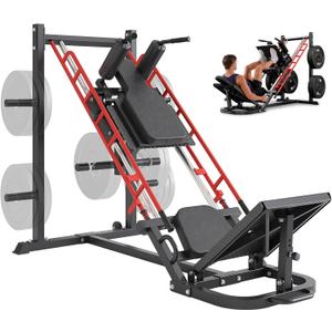 Dripex Leg Press Hack Squat Machine Combo for Home Gym, Professional Adjustable Leg Press Machine for Full Lower Body Workout, Upgraded Leg Press with Transport Wheels, Weight Plates Not Included