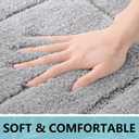 Buganda Bathroom Rugs, 30" x 20", Soft and Absorbent Microfiber Bath Rugs, Non-Slip Shaggy Shower Carpet, Machine Wash Dry Bath Mats for Bathroom Floor, Tub and Shower, Grey
