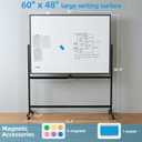 VOWNER Double-Sided Magnetic Whiteboard, 60" x 48" Mobile Dry Erase Board
