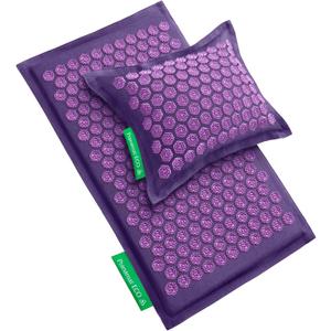 Acupressure Large Mat and Pillow Set, Premium Acupressure Therapy for Pain Relief and Relaxation, Handcrafted in Europe with Sustainable and Natural Materials (Lavander)