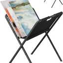 Mocomax Canvas Art Print Rack for Painting, Portable Folding Art Display Stand in Artist Galleries & Studios, Functional Art Storage Drying Rack for Posters, Artwork, Prints, Canvas, Panels, Black (M)