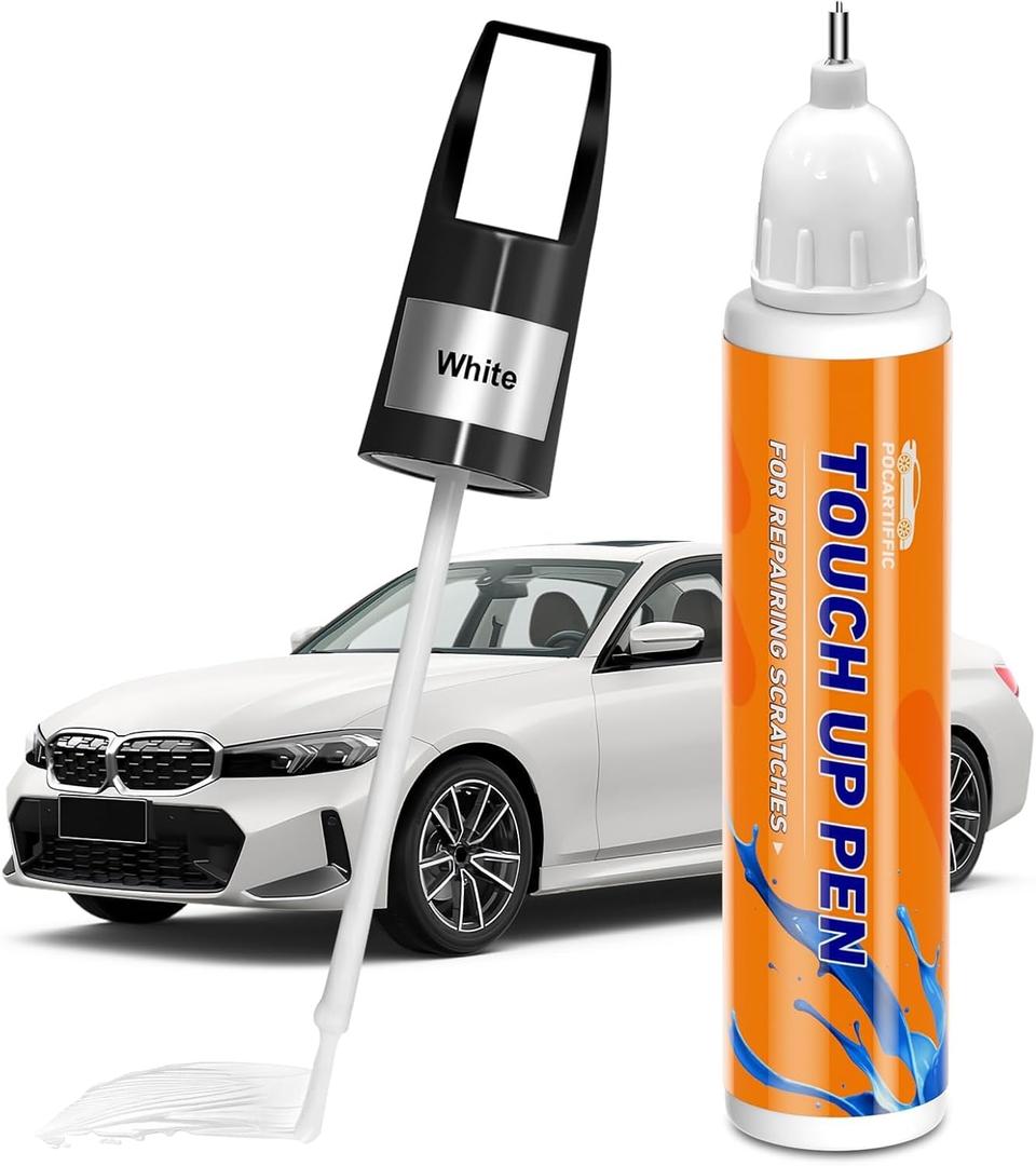 3 x White Touch Up Paint for Car, Car Paint Scratch Repair, White Car Paint Touch Up, Auto Paint Repair Pen, Color Accurate Scratch Remover (Pure White-Advanced)