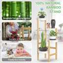 HoVoit Bamboo Plant Stands for Indoor Plants, Tall Plant Stands for Corner Plant Shelf Multiple Flower Holder for Indoor Outdoor Garden Patio Balcony Living Room (4-tier)