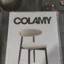 COLAMY Wooden Dining Chairs Set of 2, Modern Fabric Upholstered Kitchen Side Chairs, Farmhouse Dining Room Chair with Foot Pegs, Beige