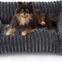 Cute Couch Bed for Pets, Supportive Cat Sofa for Indoor Cats, Small Dog Sofa Bed for Small Dogs, Grey, 24 inches (24.0"L x 18.0"W x 10.0"Th)