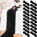 20 Pack Black Table Runner 10FT Long Cheesecloth Table Runner Cheese Cloth Gauze for Wedding Party Birthday Decoration-Black
