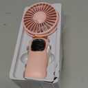 Portable Handheld Fan, 4000mAh Battery Operated Fan with LED Display, Handheld/Neck/Desk 3 in 1 Personal Small Fan, 90 Foldable Desk Fan with Base, 5 Speed Lash Fan Makeup Fan for Women (Pink)