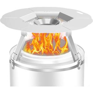 Dirza Heat Deflector Compatible with Solo Stove Bonfire and Other 19.5" Fire Pit -Foldable Legs for Space-Saving Storage,Locking Ring Prevents Dropping,Accessories for Fire Pit, 304 Stainless Steel