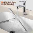 Silicone Squeegee for Floor, 180 Rotating Squeegee Broom, Floor Squeegee with a Long Handle, Squeegee for Water and Pet Hair Removal on Bathroom Floors, Tile, Glass, Indoor Window Cleaning Tool