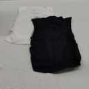 OQQ Womens 2 Piece Crop Tops Rueched Sleeveless Square Neck Stretch Basic Tank Shirts (X-Large, Black,white)