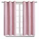 BGment Kids Blackout Curtains for Bedroom - Grommet Thermal Insulated Silver Star Print Room Darkening Curtains for Kids Room, Set of 2 Panels, 42 x 45 Inch, Baby Pink