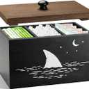 Tampon Holder for Bathroom,Black Feminine Product Organizer,Girl Stuff Box for Bathroom,Pad and Tampon Organizer for Bathroom,Pad Holder for Bathroom,Shark Week Bathroom Organizer,Bathroom Accessories