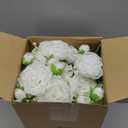 Geosar 8 Bundles Artificial Peonies Flowers Fake Silk Peony Bouquet Faux Peonies Flowers Bulk for Decoration Vase Floral Arrangements Wedding Party Table (White)