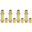 PATIKIL Straight Pipe Lamp Stems Rod Kit, 4 Set M10 Carbon Steel 40mm(1.57") Long Double End Thread Rod with Coupling Nuts Sleeve Connector for Table Lamps Chandeliers, Gold Tone