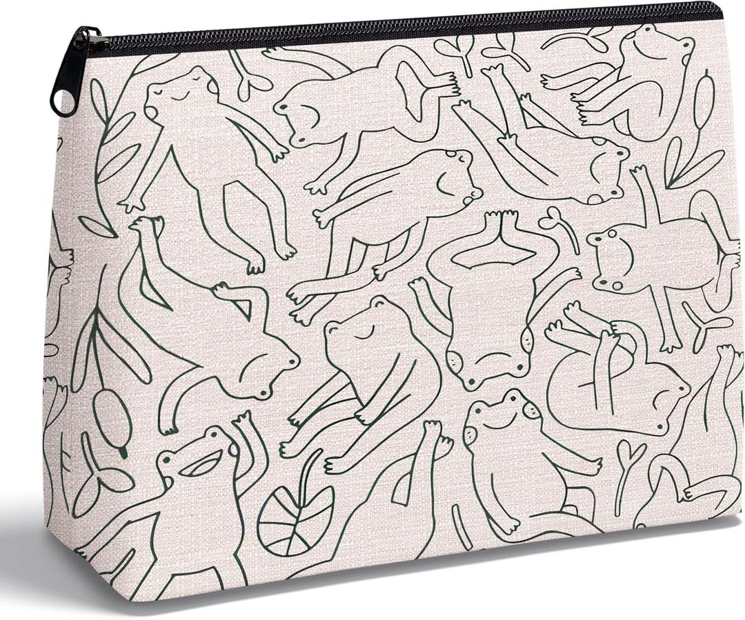 2 x Frog Gifts for Women Frog Cosmetic Bag Makeup Bag Makeup Zipper Pouch