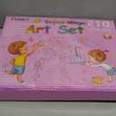 Timart Art Supplies, 210-Piece Drawing Art Kit, Gifts Kids Art Set with Double-Sided Easel, Non-Toxic Art Supplies for Girls & Boys, Drawing Set with Watercolor, Crayons for Young Artists-Pink