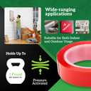 2 x WickedGood Clear Double Sided Mounting Tape Heavy Duty - Strong Adhesive Tape for Wall, Hanging Picture Frames, Posters, Decor - No Residue Removal, Waterproof for Indoor, Outdoor Use (1/2" x 120")