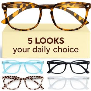 CCVOO Reading Glasses for Women, Eyeglasses, Blue Light Readers for Women, Computer Eye Glasses, Cheaters (*C1 Mix)