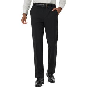 Mens Classic Fit Golf Pants Stretch Dress Pants 30''/32''/34'' Lightweight Casual Suit Pants with Pockets (38W x 30L, Black-pro)