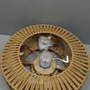 20" Woven Caged Low Profile Bladeless Ceiling Fan with Light and Remote, Farmhouse Flush Mount Boho Ceiling Fans Light, Enclosed Industrial Ceiling Fan 6 Speed Reversible w/ 4 E26 Bulb Base