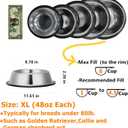 2 Pack Stainless Steel Dog Bowls with Rubber Bottom, Non Skid Non Spill Heavy Duty Premium Quality Pets Feeder Bowls for Dogs and Cats and More (6Cup / 48oz)