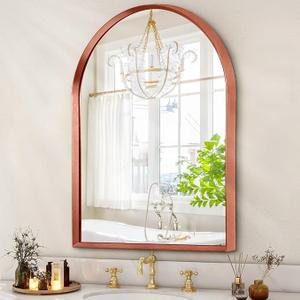 Arch Wall-Mounted Mirror Aluminum Alloy Frame Bathroom Wall Mirror for Vanity Living Room, Bedroom Entryway Room Home Decor 20"x16"