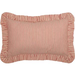 VHC Brands Sawyer Mill Red Ticking Stripe Fabric Pillow 14x22