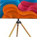 Tripod TV Stand for 32-75 Inch Screen up to 77lbs, Height Adjustable Easel TV Floor Stand with Wood Legs and Cable Ties