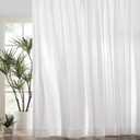White Pinch Pleated Window Sheer Curtains 100 Inches Long 2 Panels, Luxury Velvet Soft Touch Opaque Privacy, Gently Filter Light But Not-See-Through Window Sheer Panels Drapes,42"W x 100"L x2