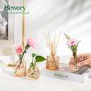 Hewory Small Glass Vases for Flowers: Set of 28 Mini Bud Vases for Tables Centerpieces - Vintage Flower Vase for Wedding Party Home Decor(Champagne Rose Gold)