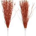 SLK 16-Pack Artificial Glitter Berry Stem Ornaments, Christmas Decorative Glittery Twigs, Picks, Branches for Tree, Wreath, Small Vase, Party (Red)