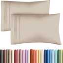 2 x Queen Pillow Cases Set of 2 - Ultra Soft Hotel Quality Pillowcase Covers - Comfy, Cozy & Wrinkle Free - Shrinkage, Stain and Fade Resistant - Machine Washable Pillow Protectors - 2 Piece Set - Wheat