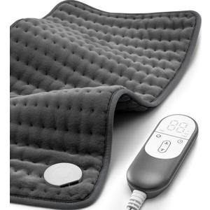 Heating pad for Back Pain Relief, Heating Pads for Neck, Shoulder, Fathers Mothers Day Gifts for Women, Men, Dad, Mom, Auto-Off,Machine Washable, Moist Dry Heat Options, Extra Large 12"x24" Deep Gray