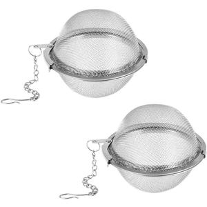 Tea Steeper, 2Pcs Mesh Tea Infuser Premium Tea Filter Tea Interval Diffuser with Extended Chain Hook for Brew Loose Leaf Tea and Spices & Seasonings