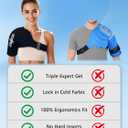 Shoulder Ice Pack Wrap for Rotator Cuff and Arm, Reusable Compression Cold Brace for Pain Relief & Muscle Relaxation, Tendonitis, Swelling, Discomfort After Surgery, Hot &Cold Therapy Ice Pack for Shoulder (Large-Black) 