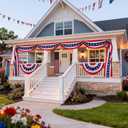 25 Ft 4th of July Decorations - Patriotic Door Decorations American Flag Bunting Banner for for Independence Day Porch Decor (1 Pack)