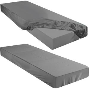 Breling Fitted Sheet (Sheet Only) Compatible with Milliard Trifold Mattress Folding Mattress Fitted Microfiber Bedclothes for Camp Bunk Rvs Bed(Dark Gray,2 Pcs,Single,6'')