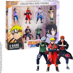 Naruto Shippuden Collectible Mini Figures 8-Pack Deluxe Box Multiple Assortments with Naruto, Sasuke, Kakashi, Itachi & More Characters (Assortment B)