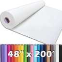 PerkHomy 48" x 2,400" (200') White Kraft Paper Roll for Craft Bulletin Board Paper Art Table Covering Crafting Gift Wrapping Bouquet Packing Parcel 80GSM 55LB (White, 48" x 200')