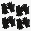 monochef 4 Pairs Half Finger Gloves Winter Knit Touchscreen Warm Stretchy Mittens Fingerless Gloves in Common Size for Men and Women, Black