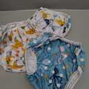 Babygoal Swim Diapers 3 Pack for 8M-3T Babies and Toddlers, Reusable Adjustable Washable for Baby Girl and Boy Swimming Lessons-Shark & Octopus, L