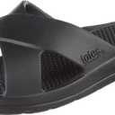 totes Women's Everywear Cross Slide Sandal (9, Black)