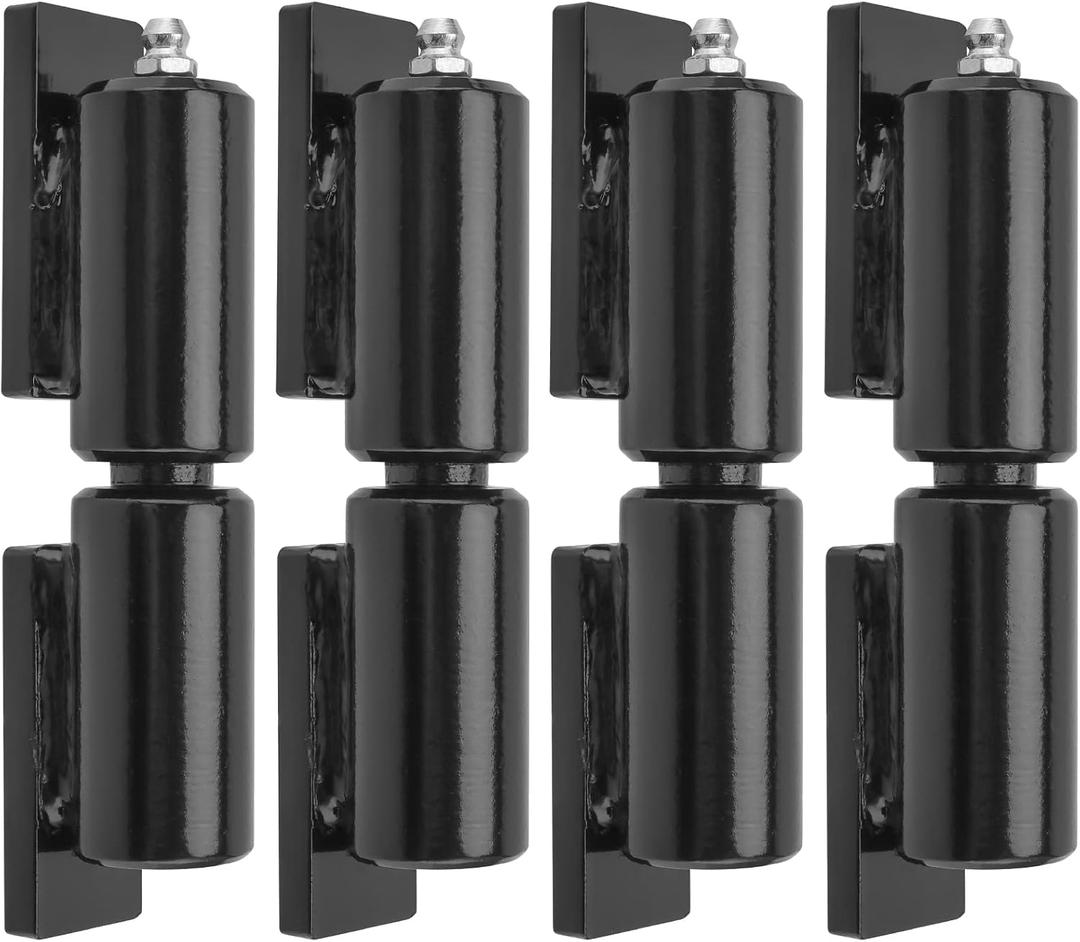 HOZEON 4 PCS 5 Inch Heavy Duty Barrel Gate Hinge, Weldable Ball Bearing Barrel Style Door Hinge, Trailer Ramp Gate Hinges for Swing Gate, Trailer Ramp Gate, 450lbs Capacity, Weld On Install, Black