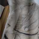 Zoyueyu 18x13 Bathroom Vessel Sink with Waterfall Faucet and Pop-up Drain Marbling Rectangle Vessel Sink White Bowl Sink Above Counter Ceramic Bathroom Sink Nordic Style