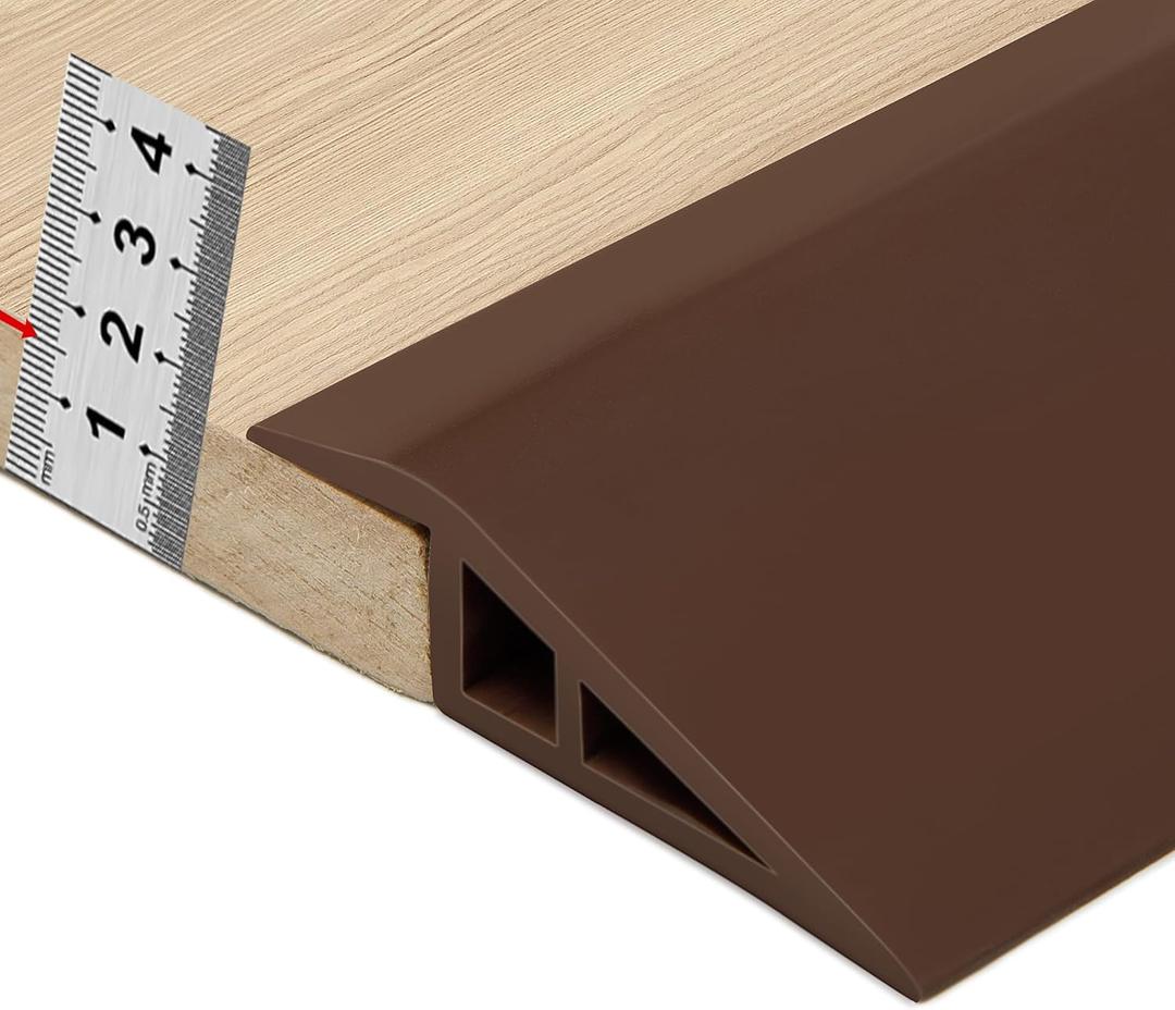 BNELL Carpet & Floor Edging Trim Strip,Self Adhesive-PVC Floor Transition Strip,Threshold Transitions Suitable for Threshold Height Less Than 15mm (6.56FT_Coffee)