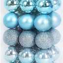36PCS 4cm Christmas Tree Ornaments Ball Set Shatterproof Hanging Decorations for Holiday Party (Light Blue)