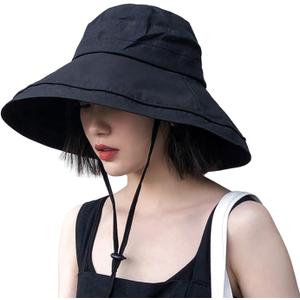 Wide Brim Bucket Hat - UPF50+ Protection Travel Beach Sun Hat with Semi-Rigid Adjustable Foldable Brim