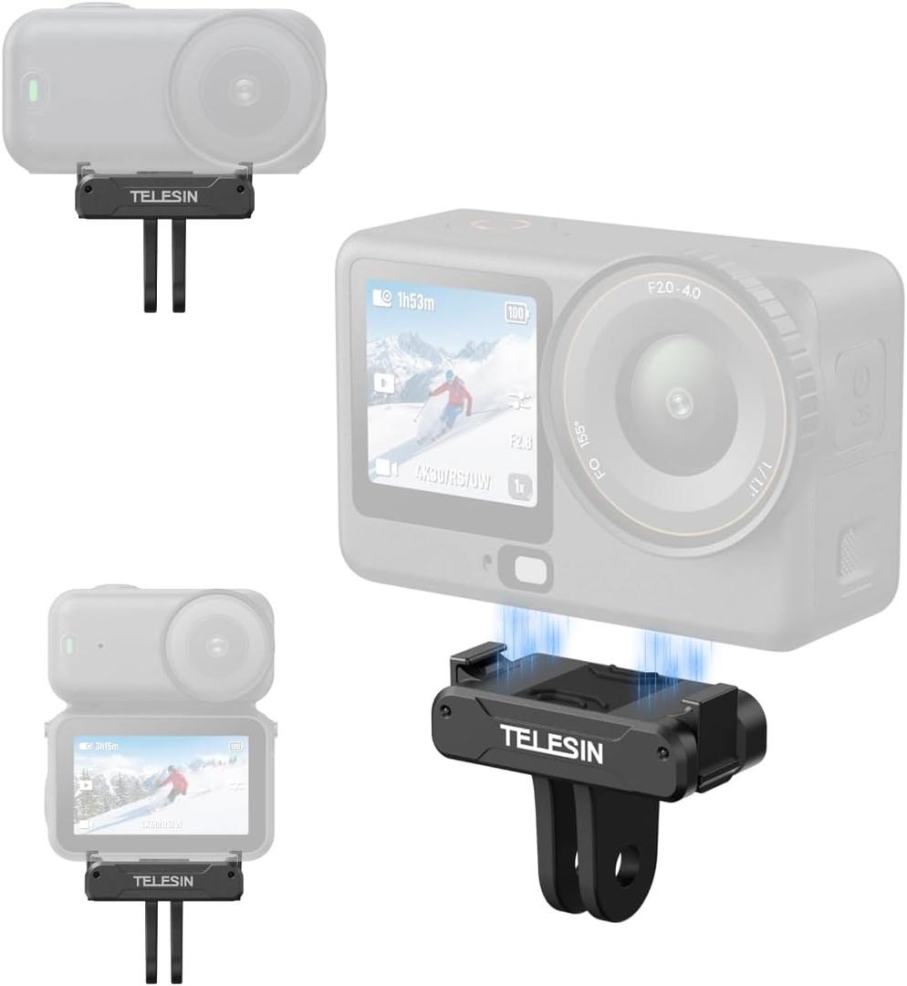TELESIN Magnetic Quick Release Adapter Mount for DJI Osmo Action 6/Osmo Nano, with Dual-Direction Magnet, HyperMagnetic Force&Metal Latches, Adapter Base for DJI Osmo Action 6/Osmo Nano Accessories