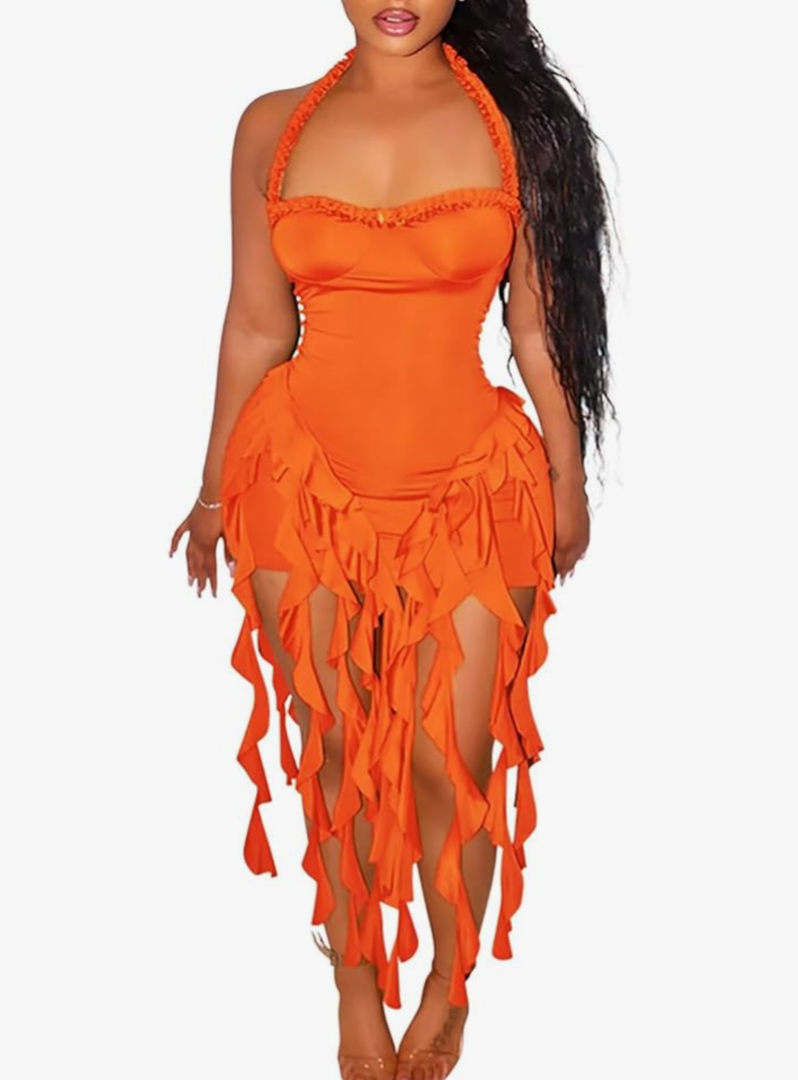 Uni Clau Women Sexy Mesh Sheer Puff Long Sleeve Mini Dress Bodycon Deep V Neck Patchwork Party Clubwear Dress, XXL