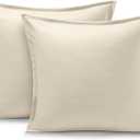 et of 2 - Premium 1800 Ultra-Soft Microfiber - Double Brushed - Bed Pillow Shams - Pillows Not Included (Set of 2, Sand)